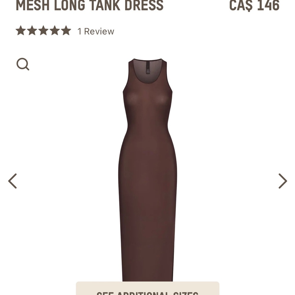 SKIMS Mesh Long Tank Dress in Cocoa - Picture 3 of 8